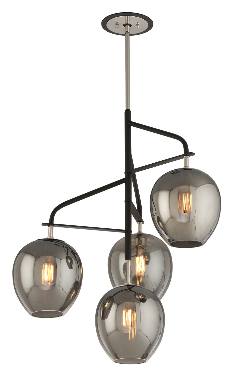 Troy Lighting Canada - Four Light Chandelier - Odyssey - Textured Black & Polish Nickel- Union Lighting Luminaires Decor