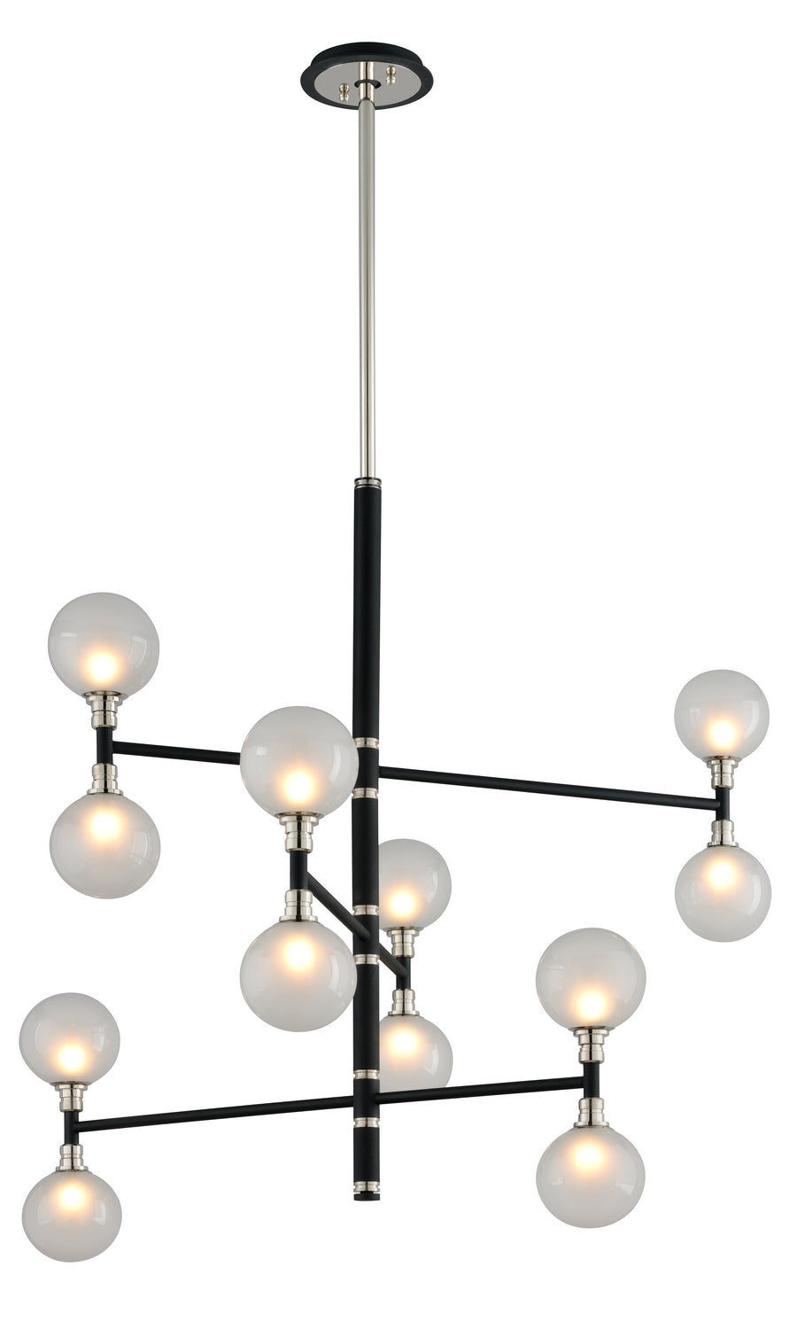 Troy Lighting Canada - 12 Light Chandelier - Andromeda - Textured Black & Polish Nickel- Union Lighting Luminaires Decor