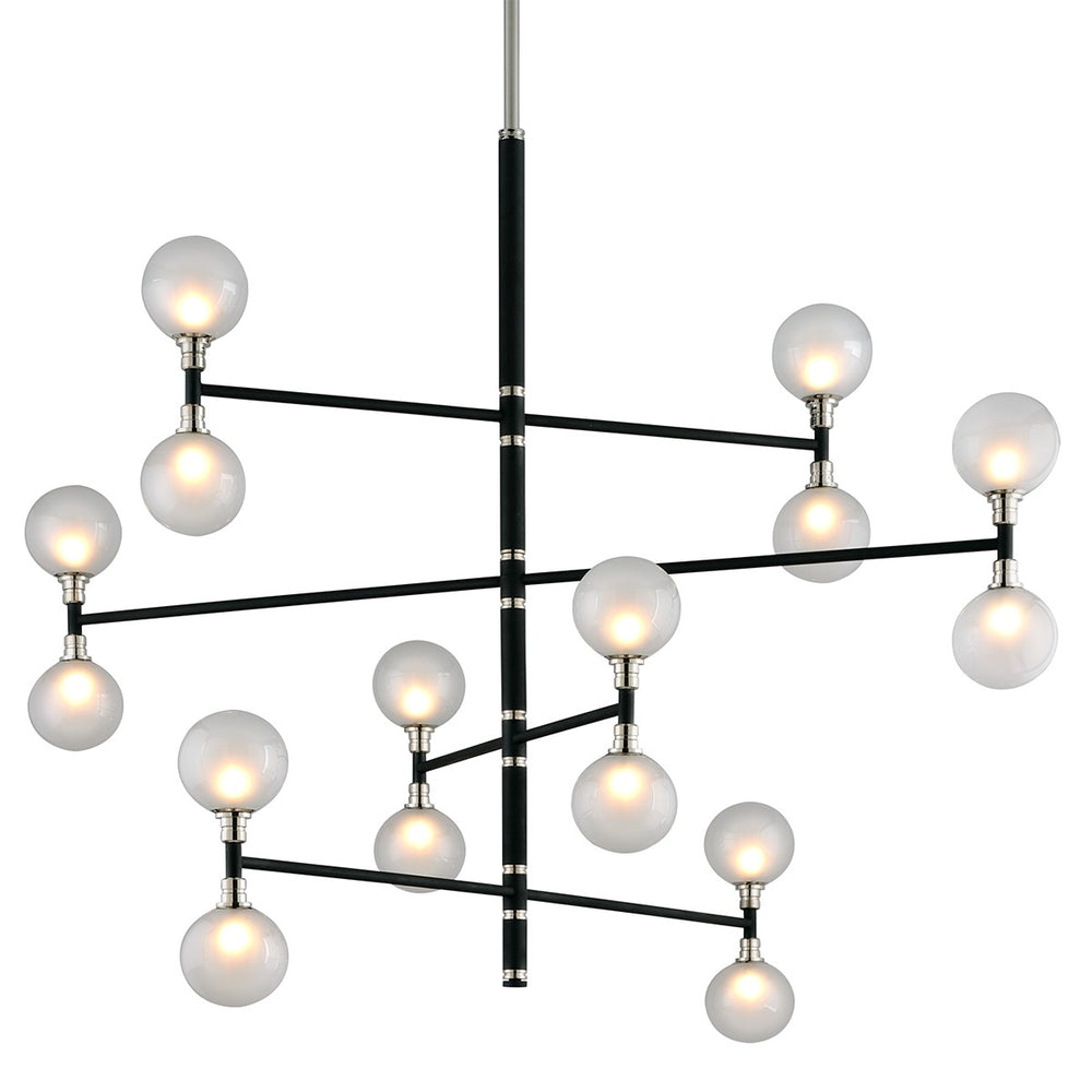 Troy Lighting Canada - 16 Light Chandelier - Andromeda - Textured Black & Polish Nickel- Union Lighting Luminaires Decor