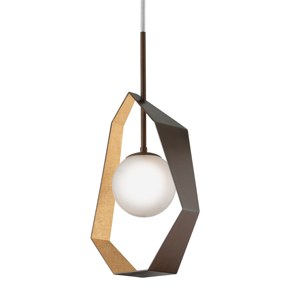 Troy Lighting Canada - One Light Pendant - Origami - Bronze With Gold Leaf- Union Lighting Luminaires Decor