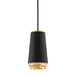 Troy Lighting Canada - One Light Pendant - Fahrenheit - Textured Black W-Gold Leaf- Union Lighting Luminaires Decor