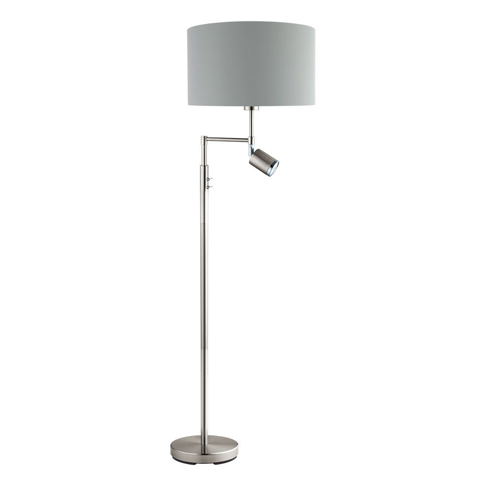 Eglo Canada - Two Light Floor Lamp - Santander - Matte Nickel- Union Lighting Luminaires Decor