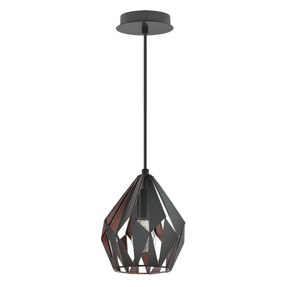 Eglo Canada - One Light Pendant - Carlton 3 - Matte Black & Copper- Union Lighting Luminaires Decor