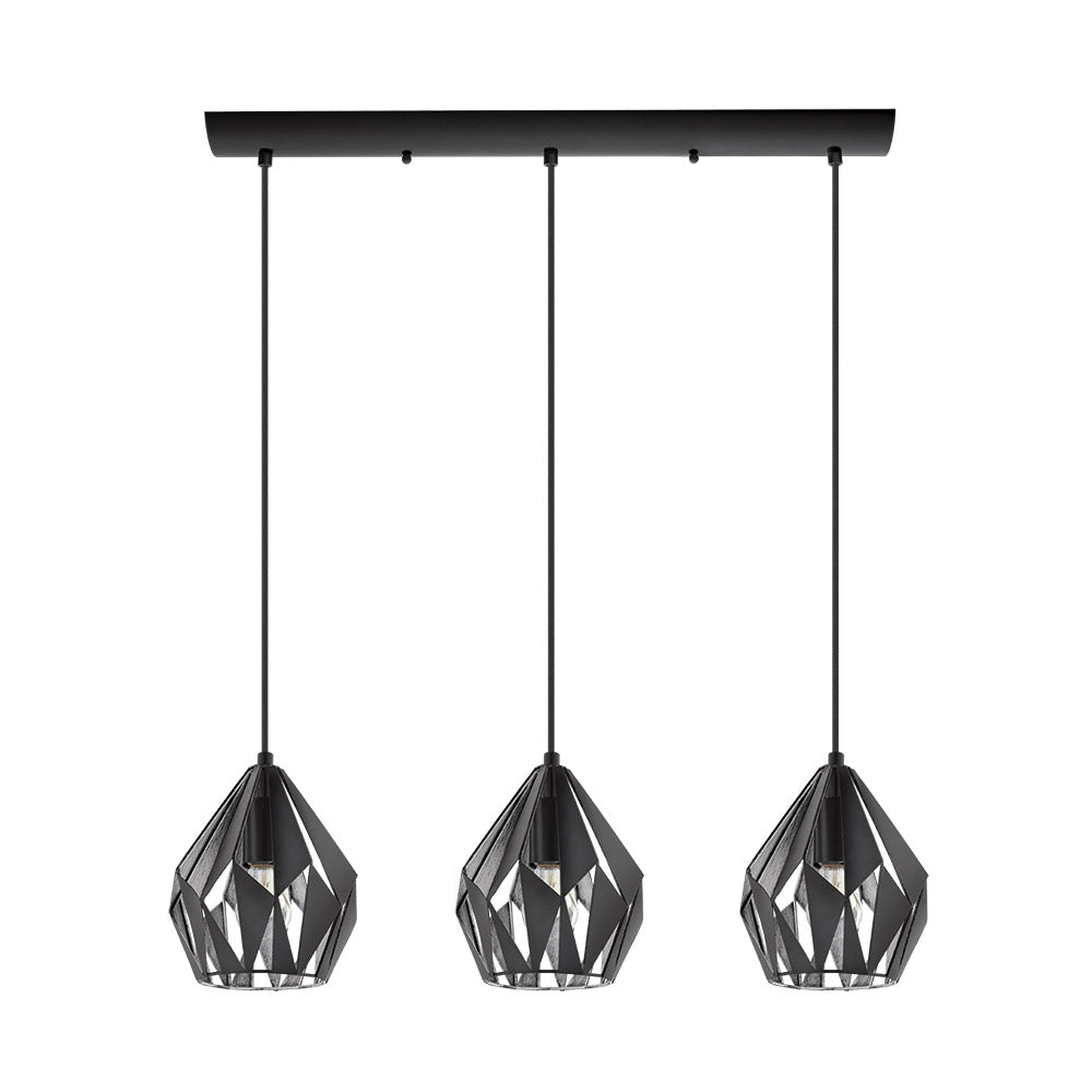 Eglo Canada - Three Light Pendant - Carlton 3 - Black- Union Lighting Luminaires Decor