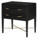 Currey and Company - Nightstand - Verona Collection - Black Lacquered Linen/Champagne- Union Lighting Luminaires Decor