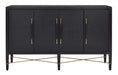 Currey and Company - Sideboard - Verona Collection - Black Lacquered Linen/Champagne- Union Lighting Luminaires Decor