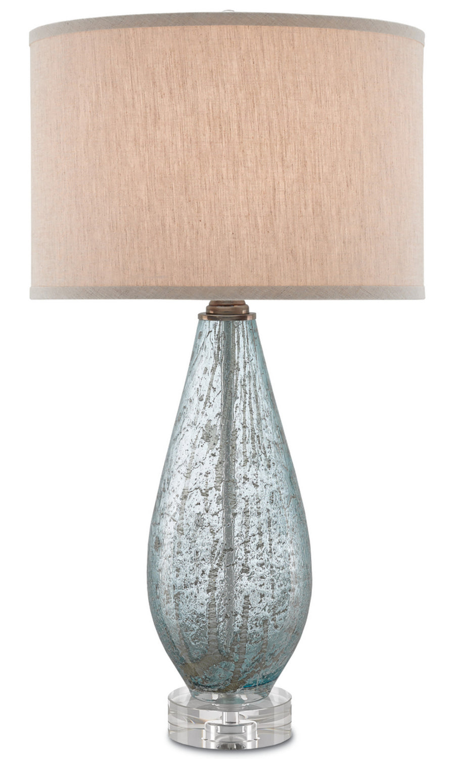 Currey and Company - One Light Table Lamp - Optimist Collection - Pale Blue Speckle/Clear- Union Lighting Luminaires Decor