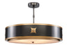 Currey and Company - Three Light Pendant - Huntsman - Satin Black/Antique Brass/White- Union Lighting Luminaires Decor