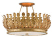 Currey and Company - Three Light Semi-Flush Mount - Biddulph Collection - Gold Leaf- Union Lighting Luminaires Decor