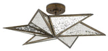 Currey and Company - Three Light Semi-Flush Mount - Stargazer Collection - Pyrite Bronze/Raj Mirror- Union Lighting Luminaires Decor
