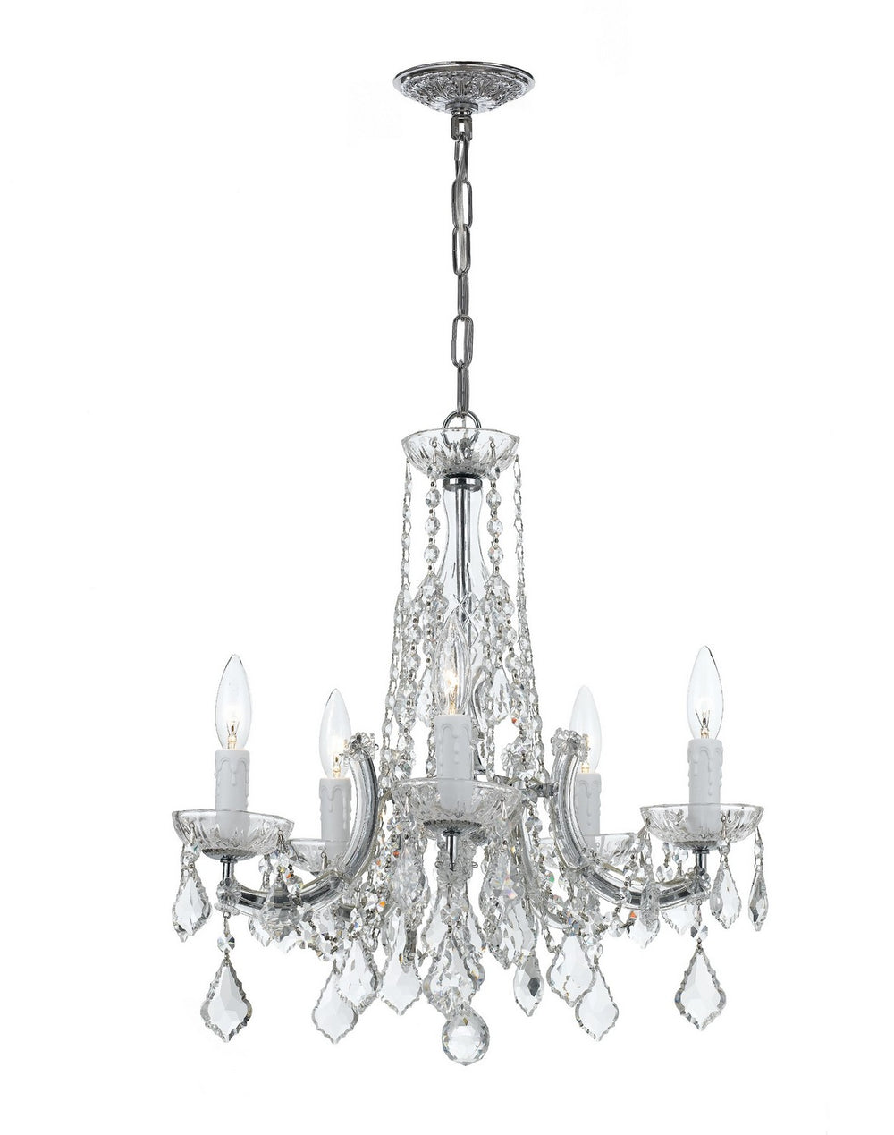 Crystorama - Five Light Chandelier - Maria Theresa - Polished Chrome- Union Lighting Luminaires Decor