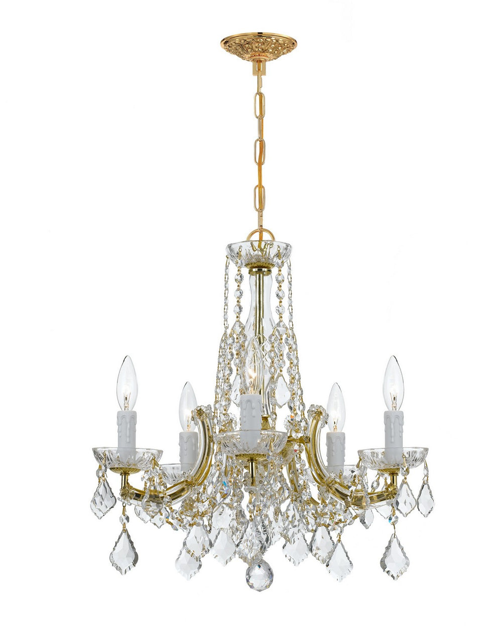 Crystorama - Five Light Chandelier - Maria Theresa - Gold- Union Lighting Luminaires Decor