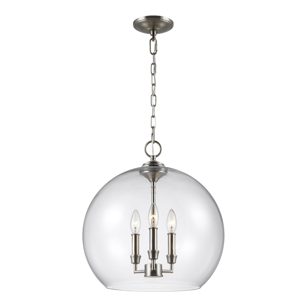 Visual Comfort Studio Canada - Three Light Pendant - Lawler - Satin Nickel- Union Lighting Luminaires Decor