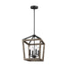 Visual Comfort Studio Canada - Four Light Chandelier - Gannet - Weathered Oak Wood / Antique Forged Iron- Union Lighting Luminaires Decor