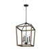 Visual Comfort Studio Canada - Four Light Chandelier - Gannet - Weathered Oak Wood / Antique Forged Iron- Union Lighting Luminaires Decor