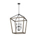 Visual Comfort Studio Canada - Six Light Chandelier - Gannet - Weathered Oak Wood / Antique Forged Iron- Union Lighting Luminaires Decor