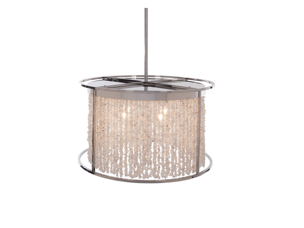 Avenue Lighting - Four Light Chandelier - Soho - Polished Nickel Silver / Moon Rock Gem Nuggets- Union Lighting Luminaires Decor