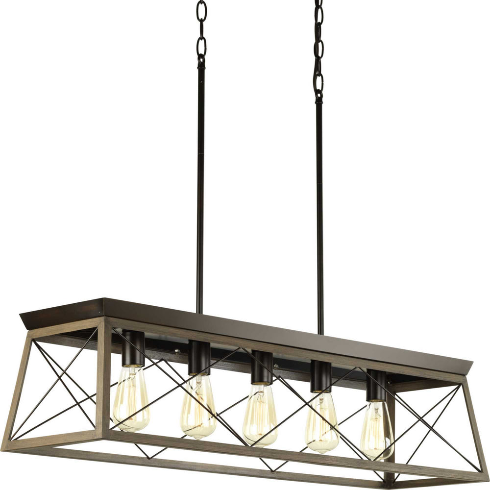 Progress Canada - Five Light Linear Chandelier - Briarwood - Antique Bronze- Union Lighting Luminaires Decor