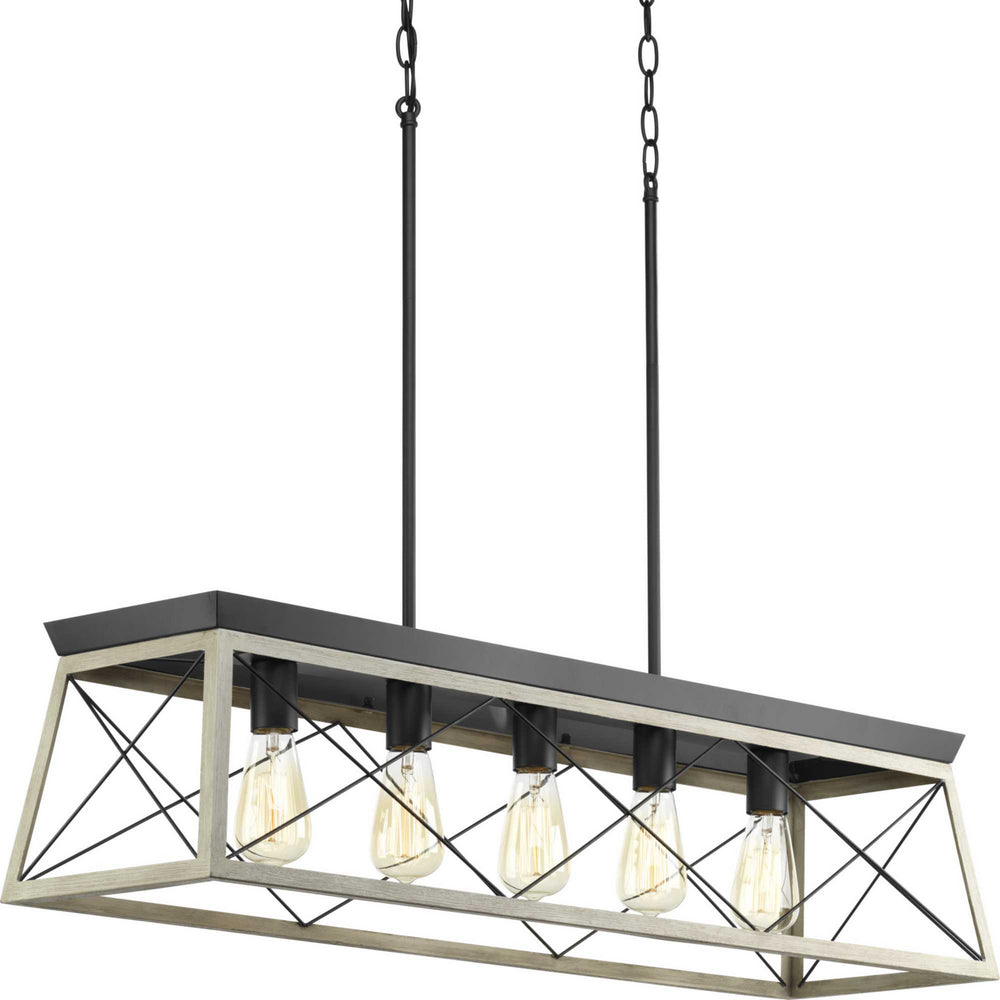 Progress Canada - Five Light Linear Chandelier - Briarwood - Graphite- Union Lighting Luminaires Decor