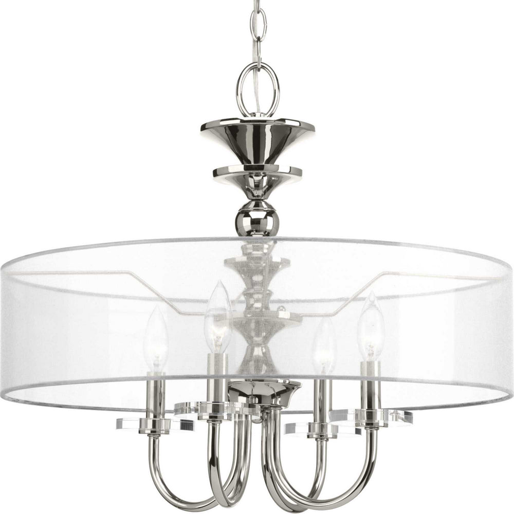 Progress Canada - Four Light Pendant - Marche' - Polished Nickel- Union Lighting Luminaires Decor