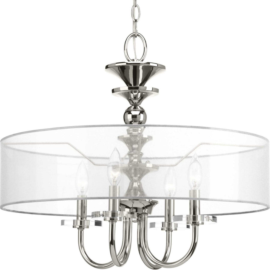 Progress Canada - Four Light Pendant - Marche' - Polished Nickel- Union Lighting Luminaires Decor