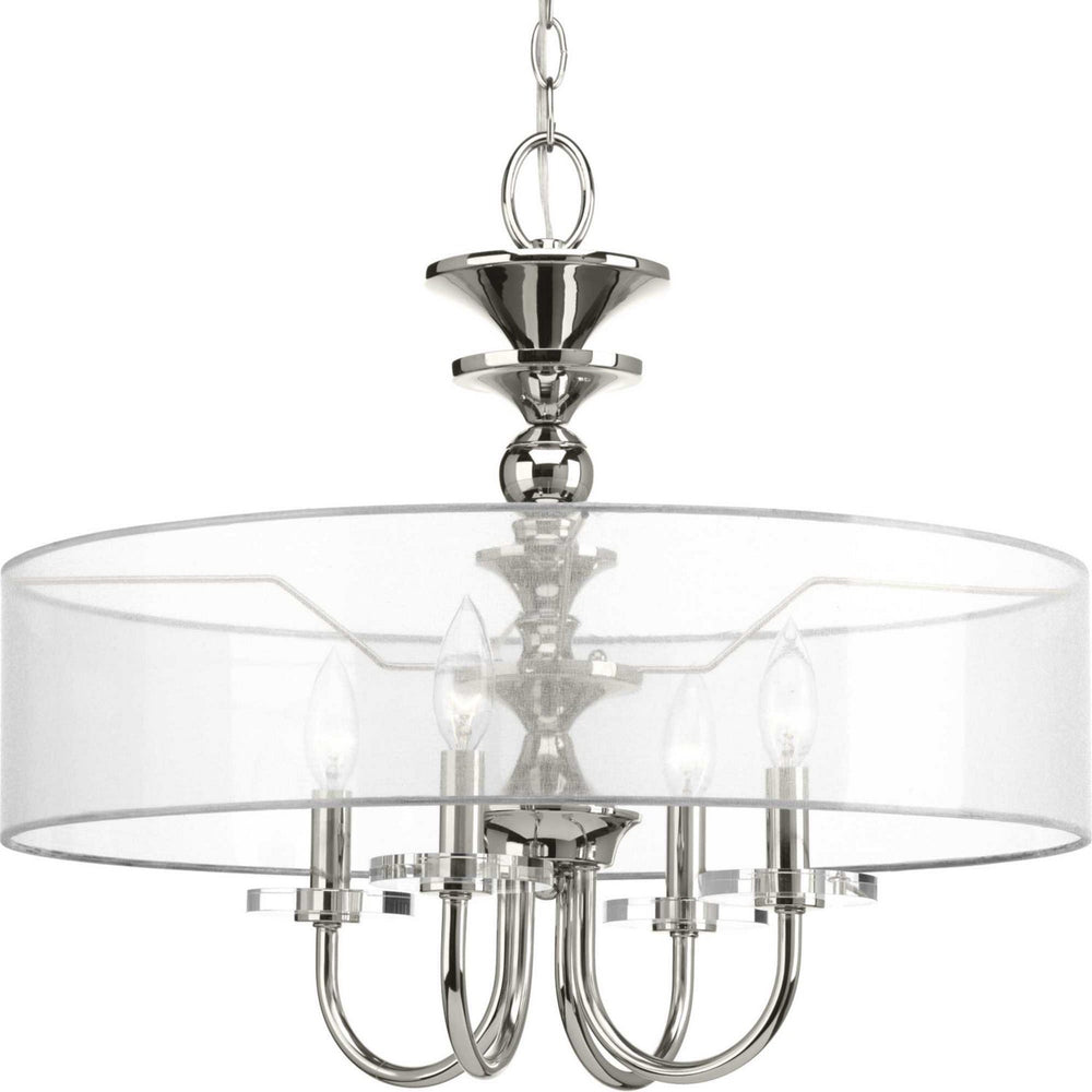 Progress Canada - Four Light Pendant - Marche' - Polished Nickel- Union Lighting Luminaires Decor