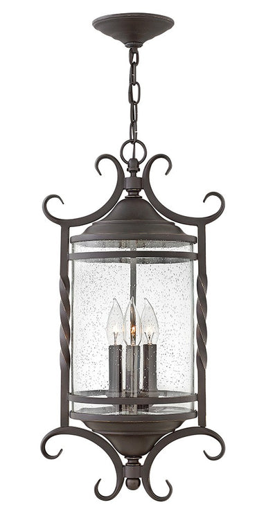 Hinkley Canada - LED Hanging Lantern - Casa - Olde Black with Clear Seedy glass- Union Lighting Luminaires Decor