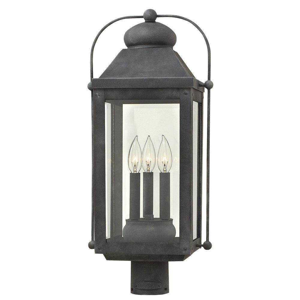 Hinkley Canada - LED Post Top or Pier Mount Lantern - Anchorage - Aged Zinc- Union Lighting Luminaires Decor