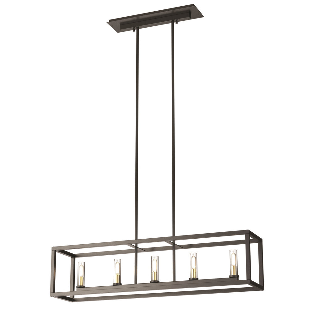 DVI Canada - Five Light Linear Pendant - Sambre - Multiple Finishes And Graphite w/Clear Glass- Union Lighting Luminaires Decor