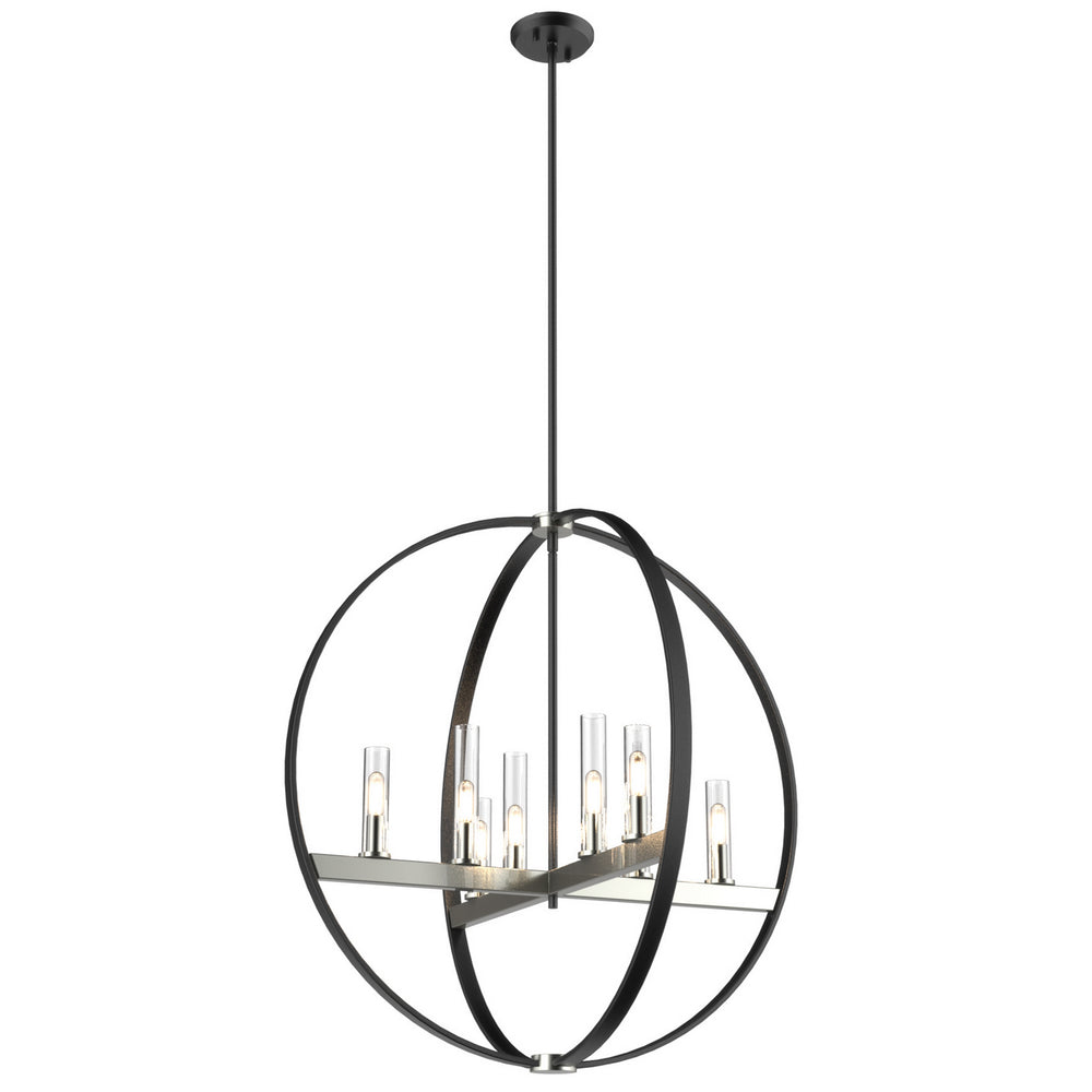 DVI Canada - Eight Light Pendant - Mont Royal - Satin Nickel And Graphite w/Clear Glass- Union Lighting Luminaires Decor