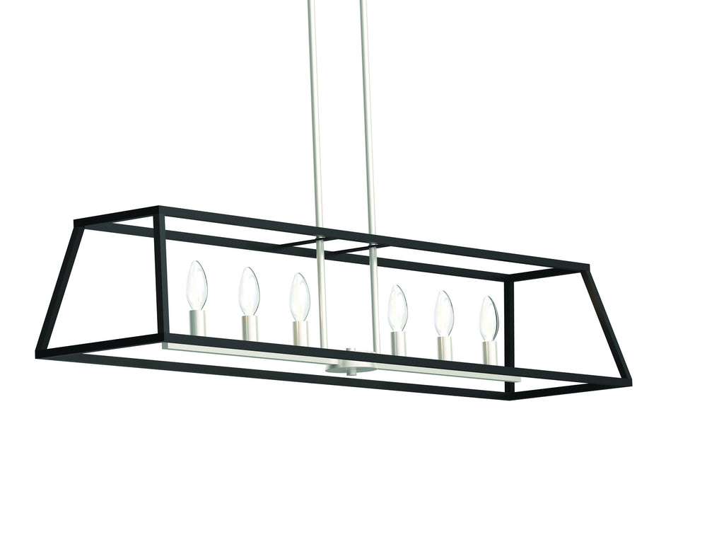 DVI Canada - Six Light Linear Pendant - Laurentian - Satin Nickel And Graphite- Union Lighting Luminaires Decor