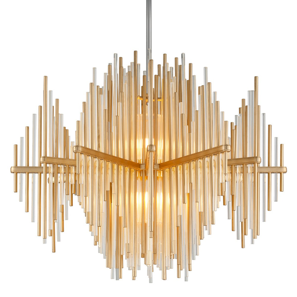 Corbett Lighting Canada - Two Light Chandelier - Theory - Gold Leaf/Stainless Steel- Union Lighting Luminaires Decor