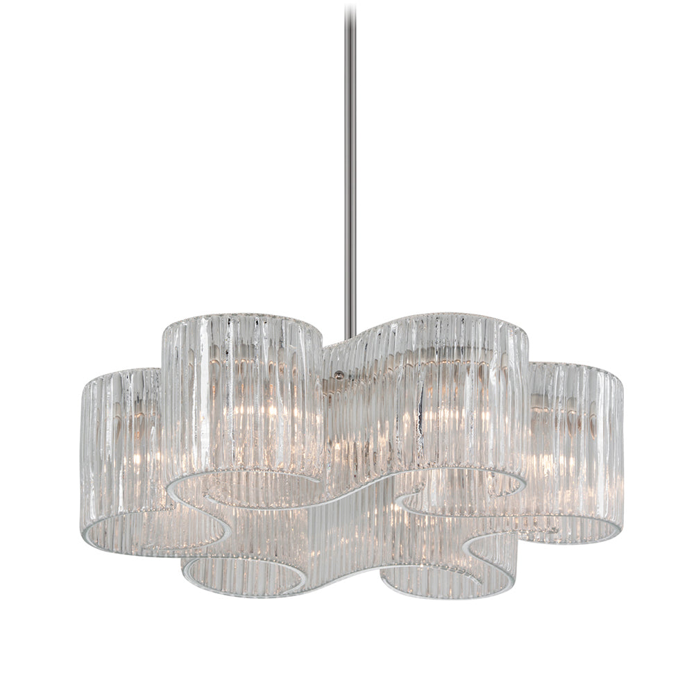 Corbett Lighting - Six Light Chandelier - Circo - Warm Silver Leaf- Union Lighting Luminaires Decor