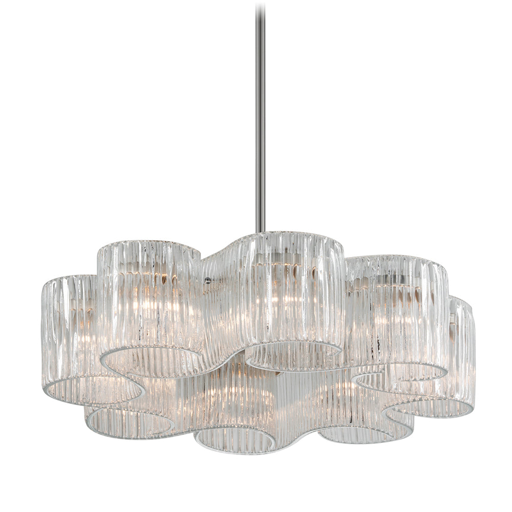 Corbett Lighting - Eight Light Chandelier - Circo - Satin Silver Leaf- Union Lighting Luminaires Decor