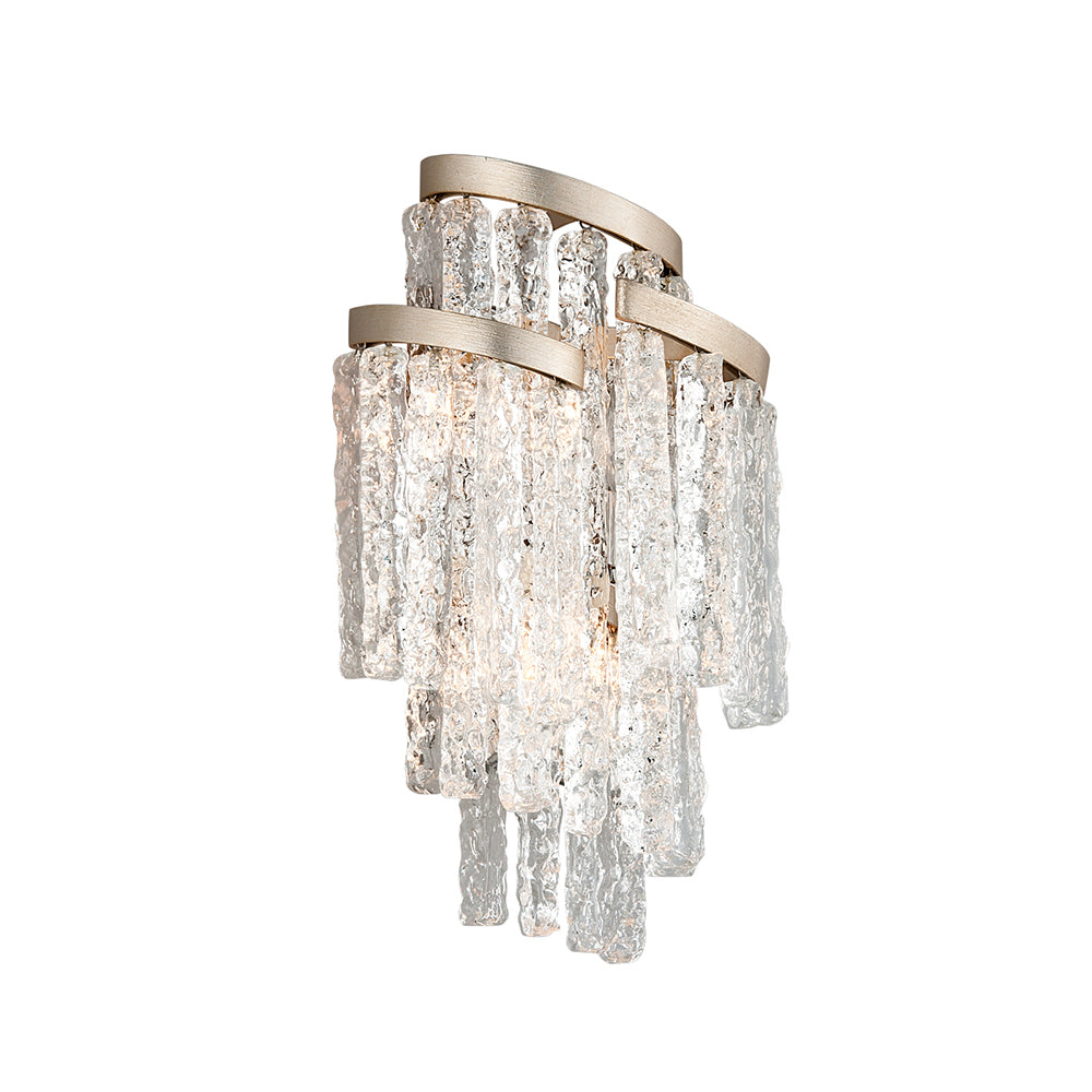 Corbett Lighting - Three Light Wall Sconce - Mont Blanc - Modern Silver Leaf- Union Lighting Luminaires Decor