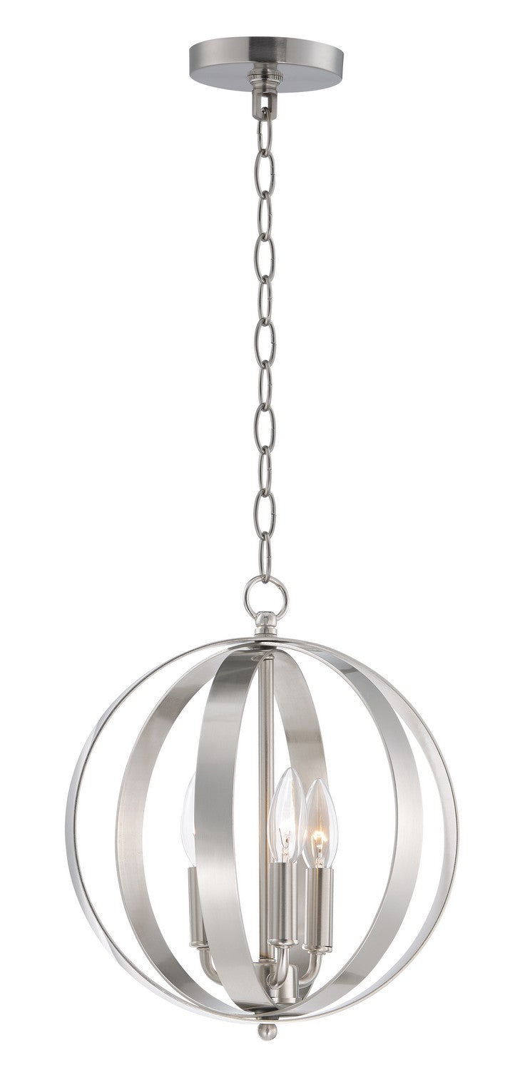 Maxim - Three Light Chandelier - Provident - Satin Nickel- Union Lighting Luminaires Decor