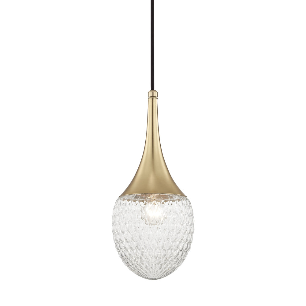 Mitzi Canada - One Light Pendant - Bella - Aged Brass- Union Lighting Luminaires Decor
