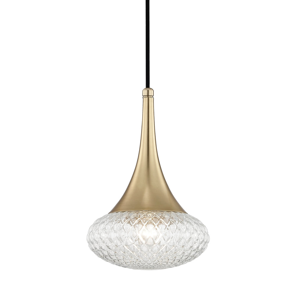Mitzi Canada - One Light Pendant - Bella - Aged Brass- Union Lighting Luminaires Decor