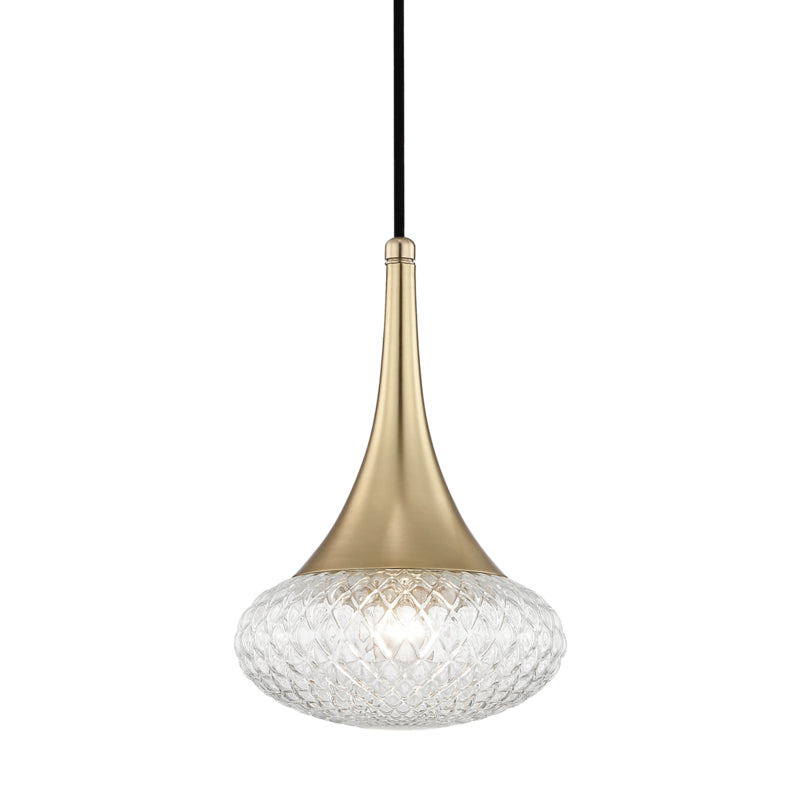 Mitzi - One Light Pendant - Bella - Aged Brass- Union Lighting Luminaires Decor