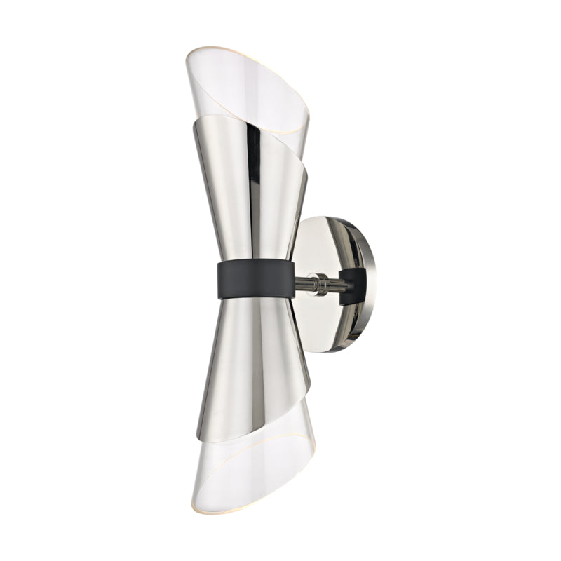 Mitzi - LED Wall Sconce - Angie - Polished Nickel/Black- Union Lighting Luminaires Decor