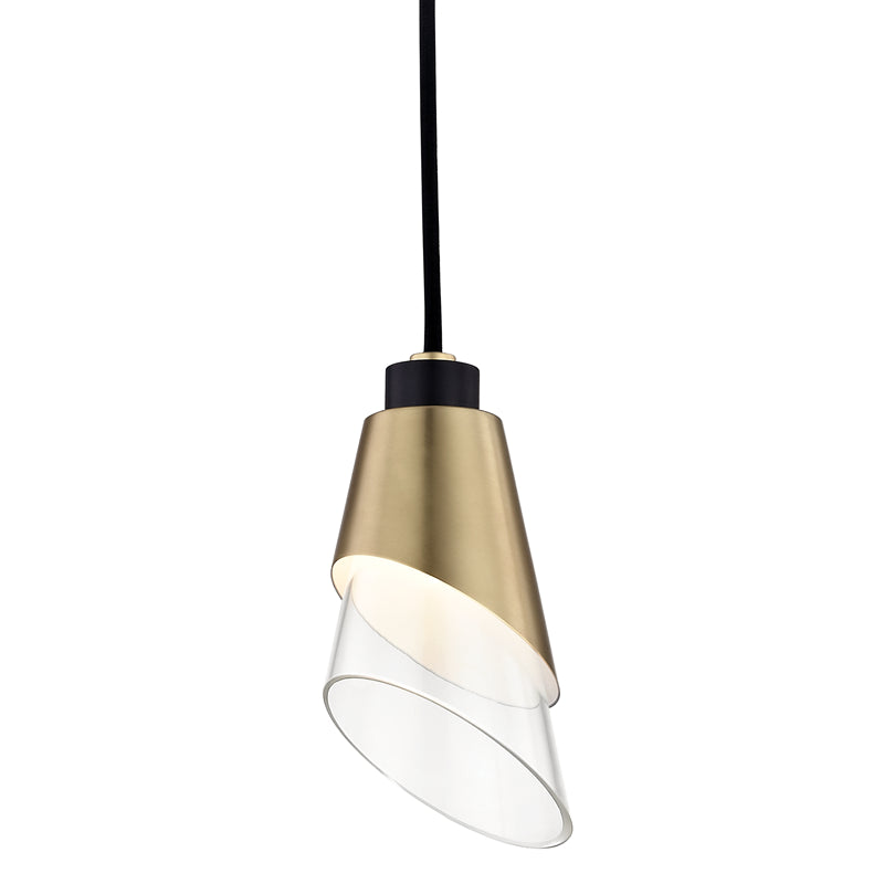 Mitzi - LED Pendant - Angie - Aged Brass/Black- Union Lighting Luminaires Decor