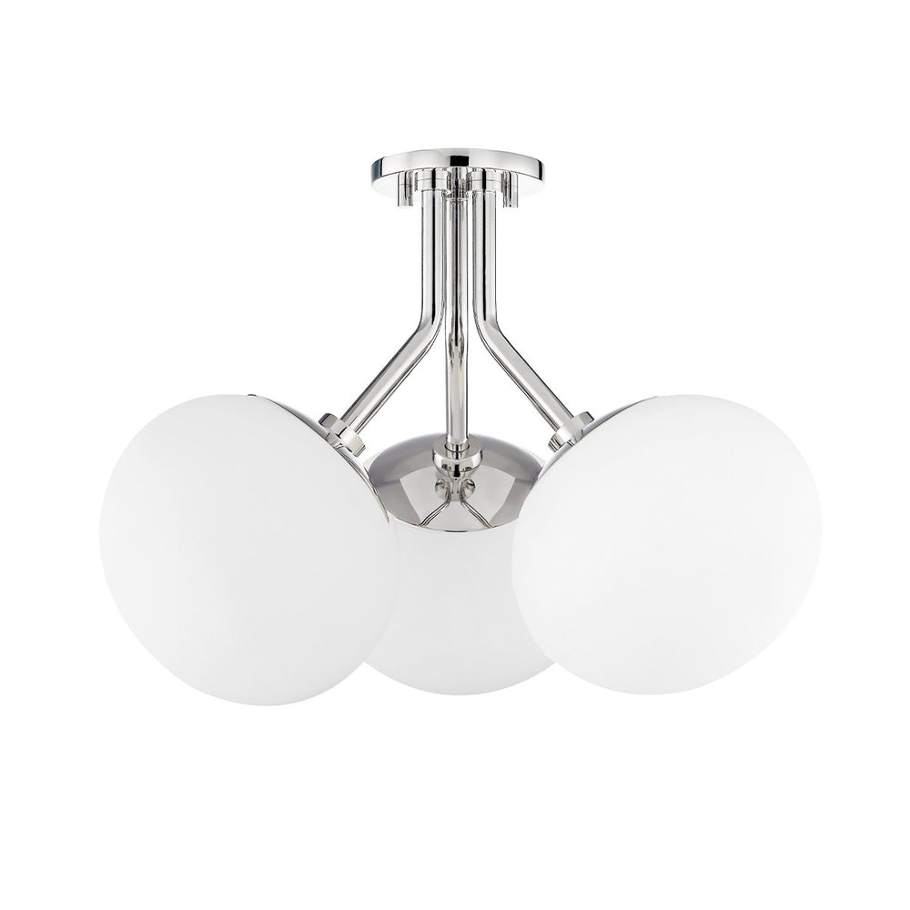 Mitzi Canada - Three Light Semi Flush Mount - Estee - Polished Nickel- Union Lighting Luminaires Decor