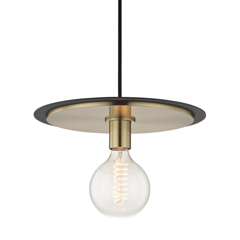 Mitzi Canada - One Light Pendant - Milo - Aged Brass/Black- Union Lighting Luminaires Decor