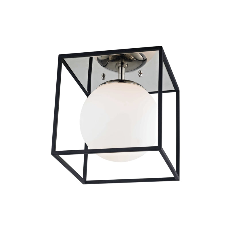 Mitzi - One Light Flush Mount - Aira - Polished Nickel/Black- Union Lighting Luminaires Decor