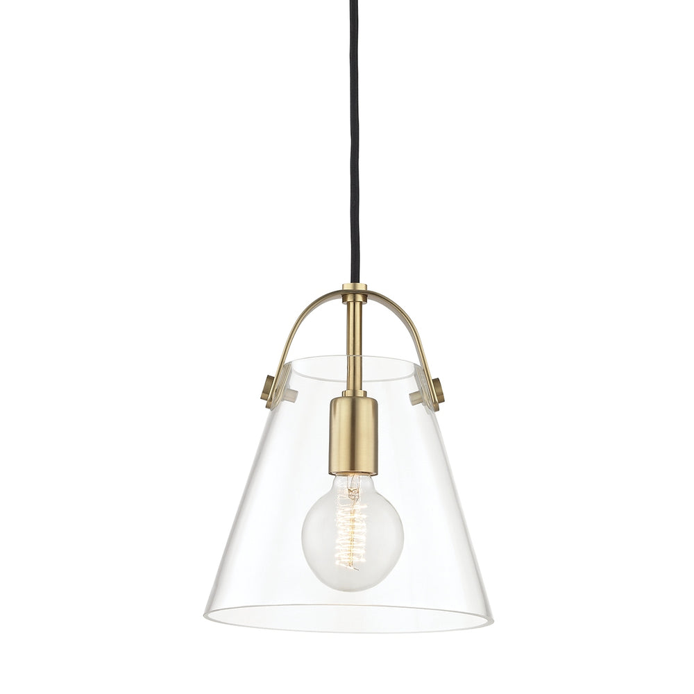 Mitzi Canada - One Light Pendant - Karin - Aged Brass- Union Lighting Luminaires Decor