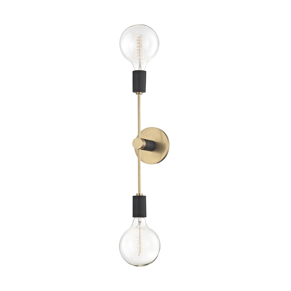 Mitzi Canada - Two Light Wall Sconce - Astrid - Aged Brass/Black- Union Lighting Luminaires Decor