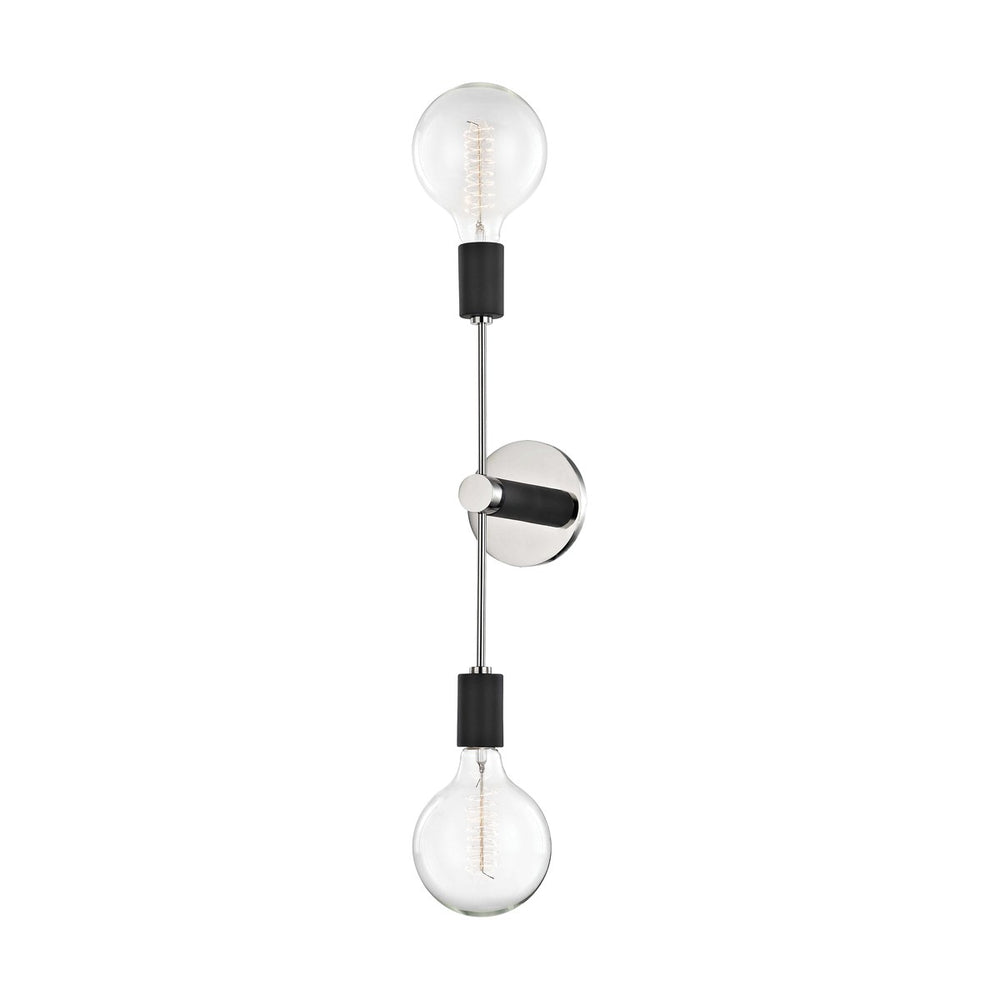 Mitzi Canada - Two Light Wall Sconce - Astrid - Polished Nickel/Black- Union Lighting Luminaires Decor