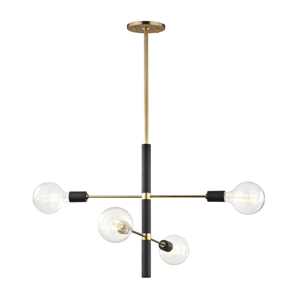 Mitzi Canada - Four Light Chandelier - Astrid - Aged Brass/Black- Union Lighting Luminaires Decor
