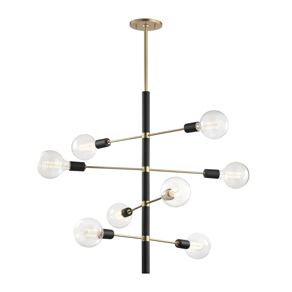 Mitzi Canada - Eight Light Chandelier - Astrid - Aged Brass/Black- Union Lighting Luminaires Decor