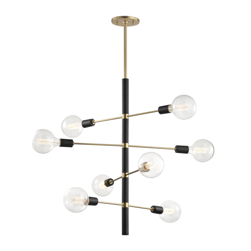 Mitzi - Eight Light Chandelier - Astrid - Aged Brass/Black- Union Lighting Luminaires Decor